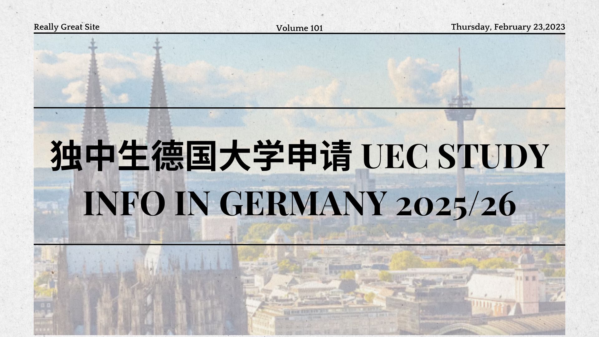 独中生德国大学申请 UEC Study Info in Germany 2025/26